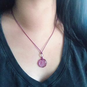 genuine amethyst snake print pendant necklace